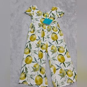 NWT 12-18mo Posh Peanut Limoncello Short Sleeve Scoop Wide Leg Jumpsuit